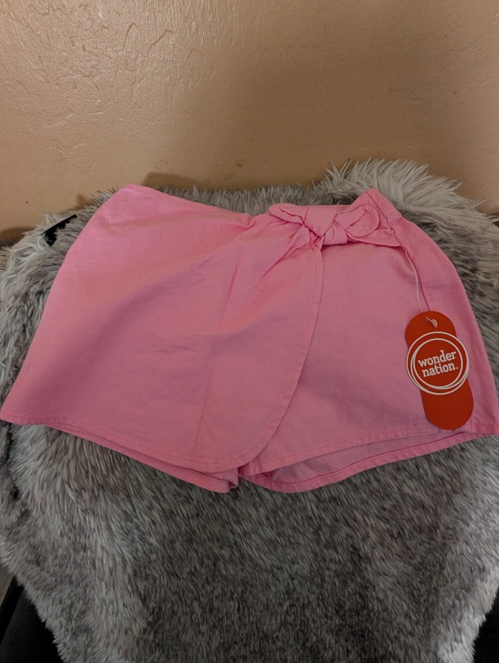 wonder nation Pink Tie-Waist Wrap-Front Women’s Shorts